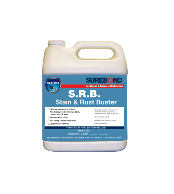 S.R.B. Stain & Rust Buster Quart | Concrete Sealing Ratings